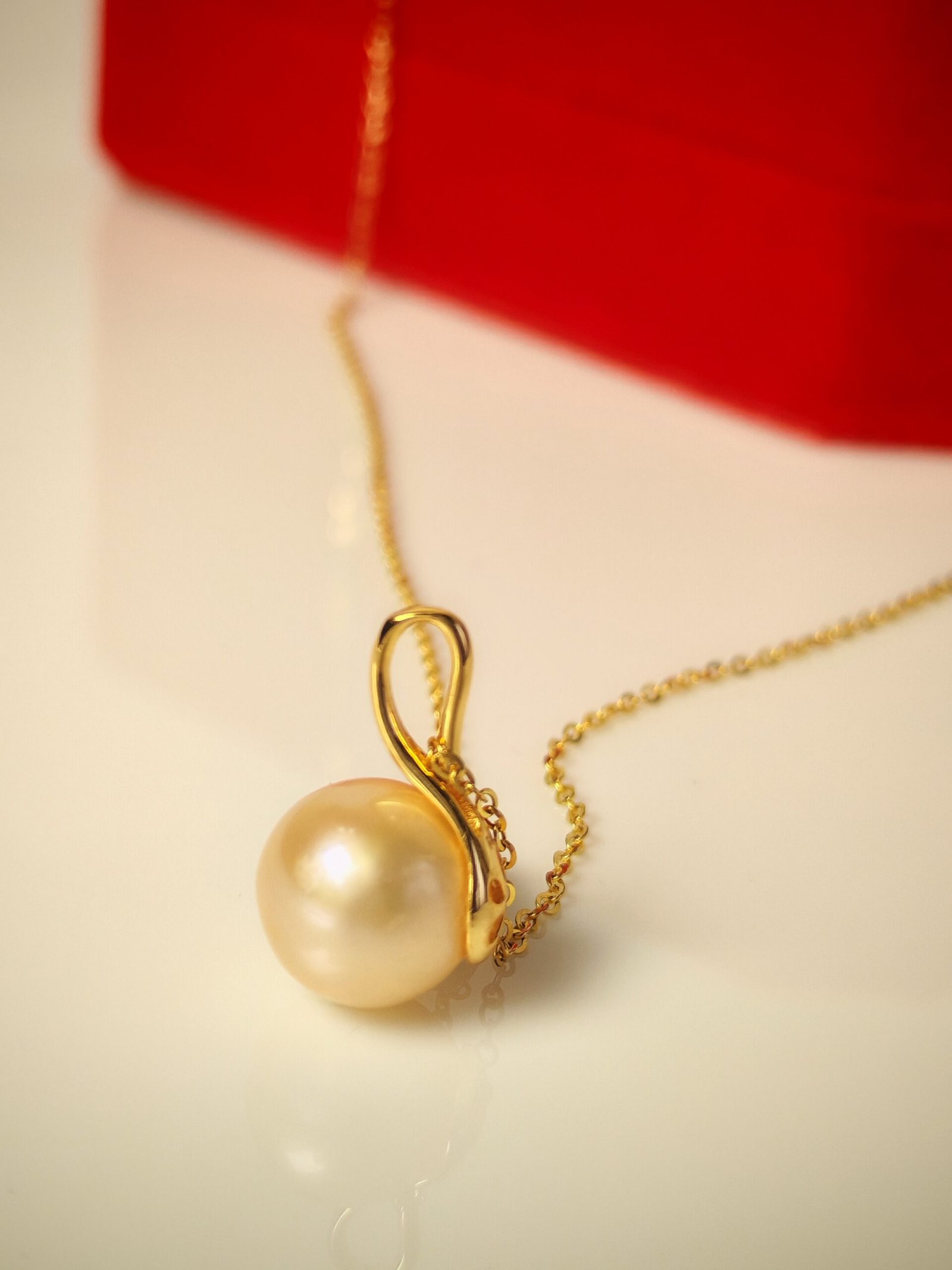 Collier pendentif perle argent sterling plaqué or 18 k - Image 8