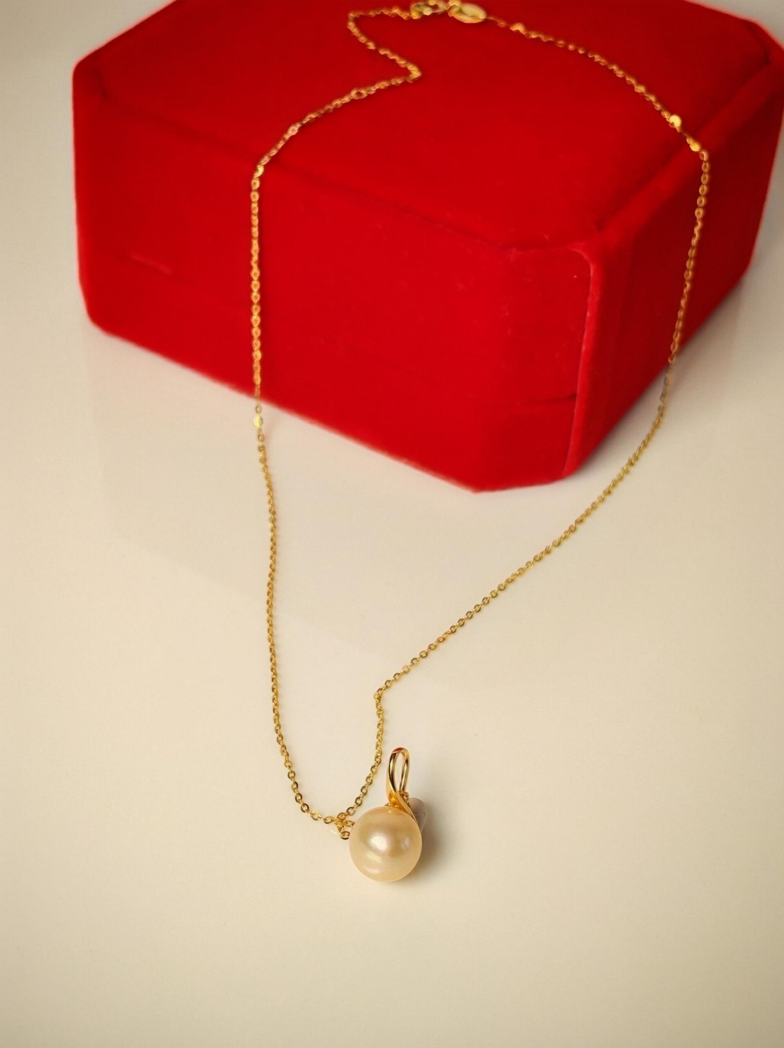 Collier pendentif perle argent sterling plaqué or 18 k - Image 9