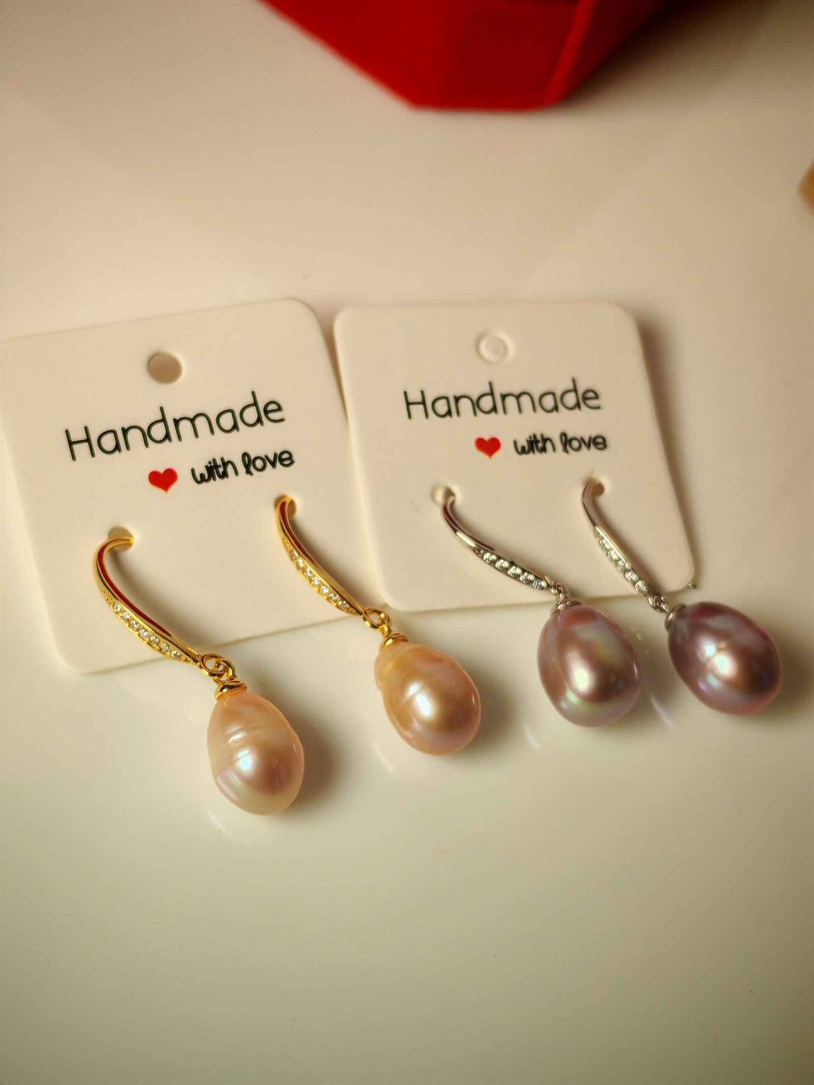 Boucles d'oreilles perle d'eau douce en argent, bijoux faits main, cadeau élégant pour femme – Argent 925 – Bijou fait main – Cadeau femme - Image 11