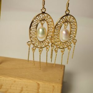 Boucles d'oreilles perle d'eau douce en plaqué or 14, bijoux faits main, cadeau élégant pour femme – Bijou fait main – Cadeau femme
