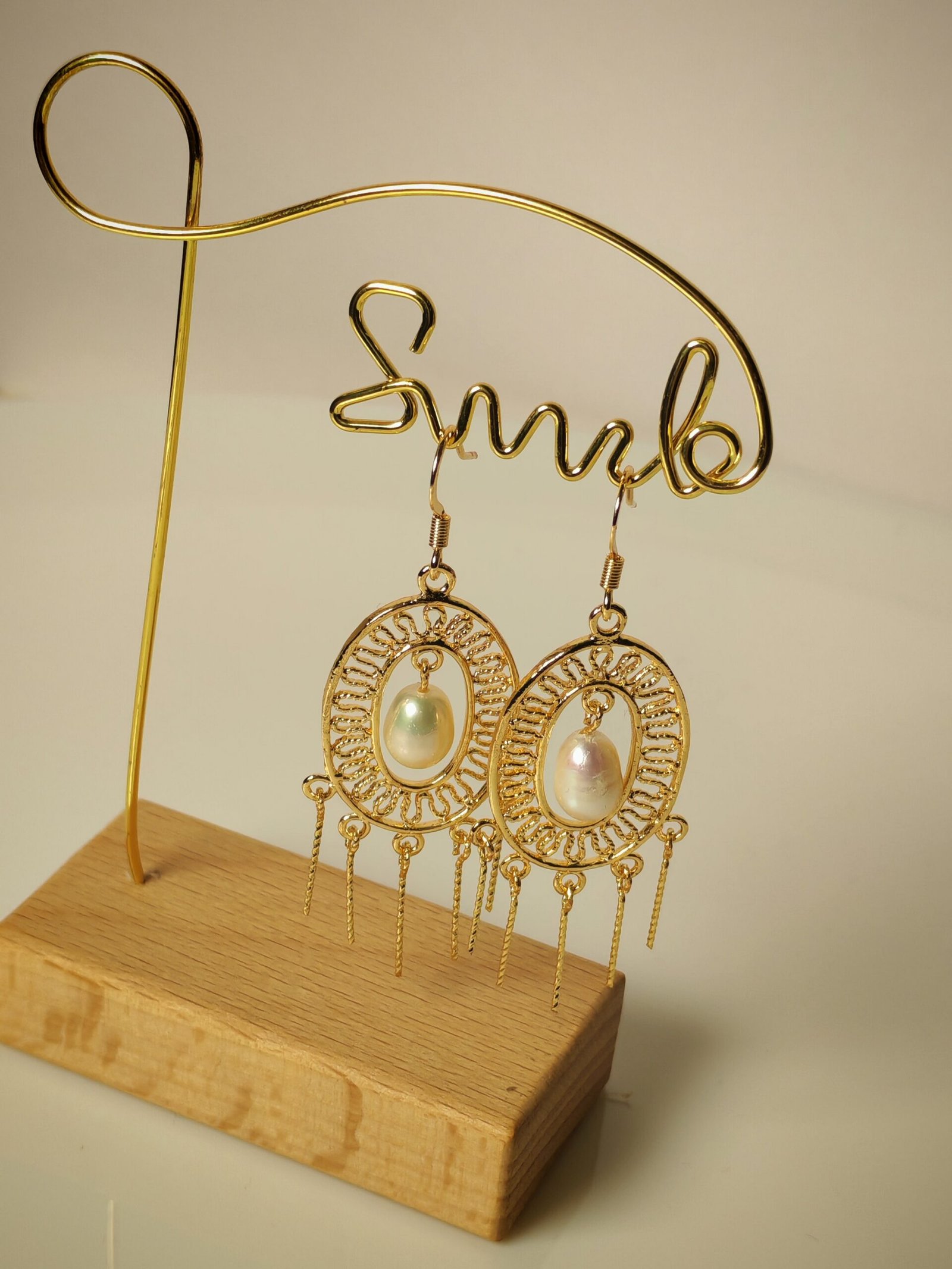 Boucles d'oreilles perle d'eau douce en plaqué or 14, bijoux faits main, cadeau élégant pour femme – Bijou fait main – Cadeau femme - Image 2