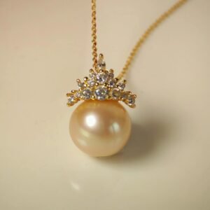 Collier perle pendentif argent sterling plaqué or 18 carats