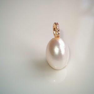 Collier pendentif perle argent sterling plaqué or