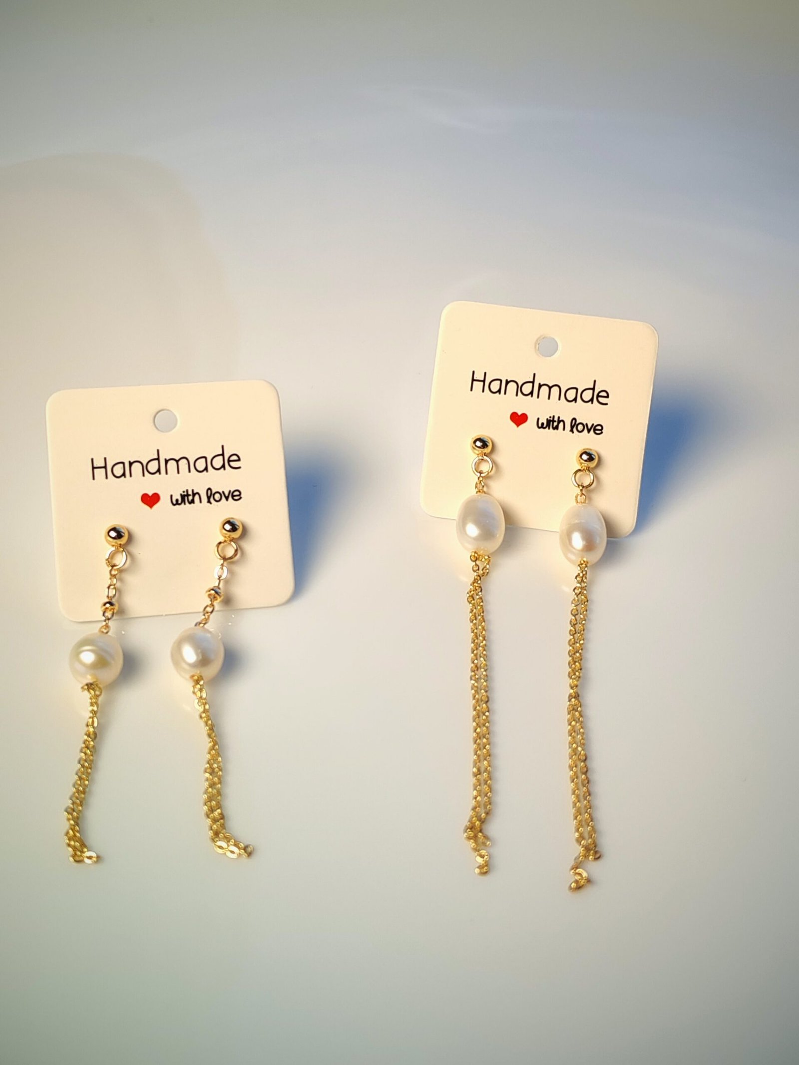 Boucles d'oreilles perle d'eau douce en plaqué or 14, bijoux faits main, cadeau élégant pour femme – Bijou fait main – Cadeau femme - Image 4