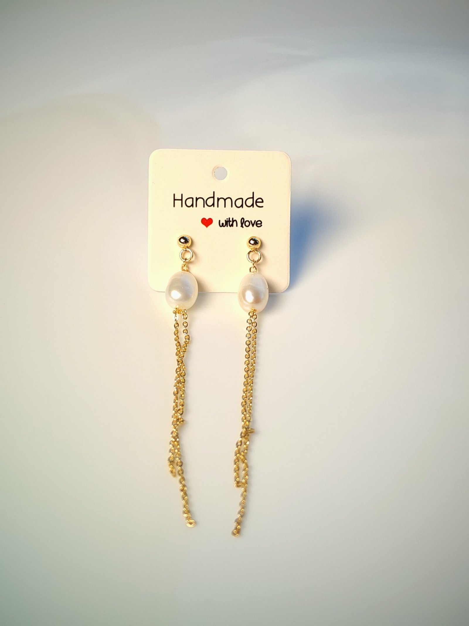 Boucles d'oreilles perle d'eau douce en plaqué or 14, bijoux faits main, cadeau élégant pour femme – Bijou fait main – Cadeau femme - Image 5