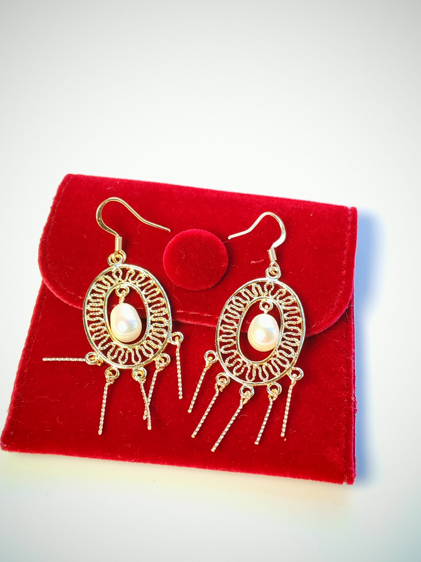 Boucles d'oreilles perle d'eau douce en plaqué or 14, bijoux faits main, cadeau élégant pour femme – Bijou fait main – Cadeau femme - Image 4