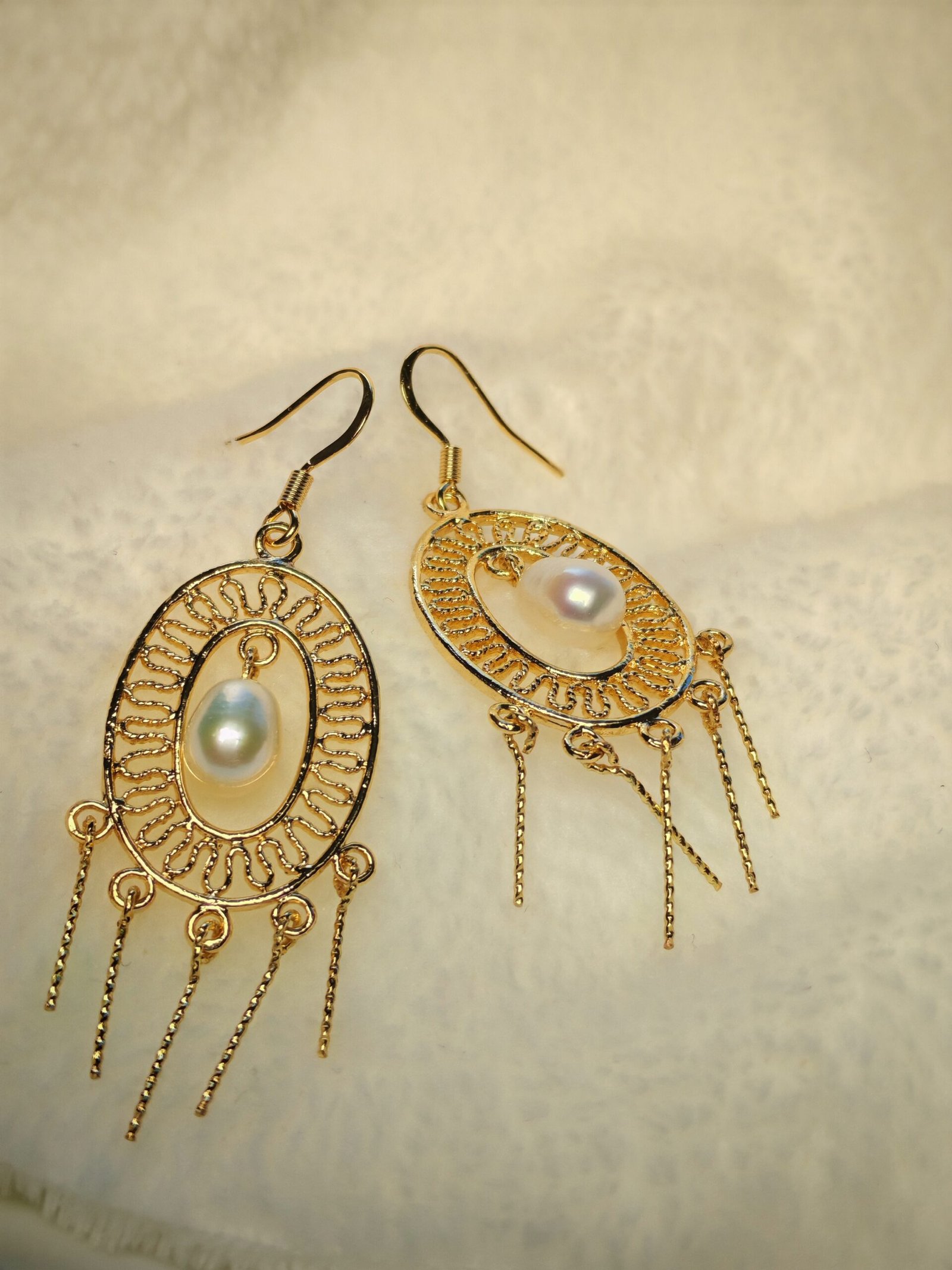 Boucles d'oreilles perle d'eau douce en plaqué or 14, bijoux faits main, cadeau élégant pour femme – Bijou fait main – Cadeau femme - Image 5