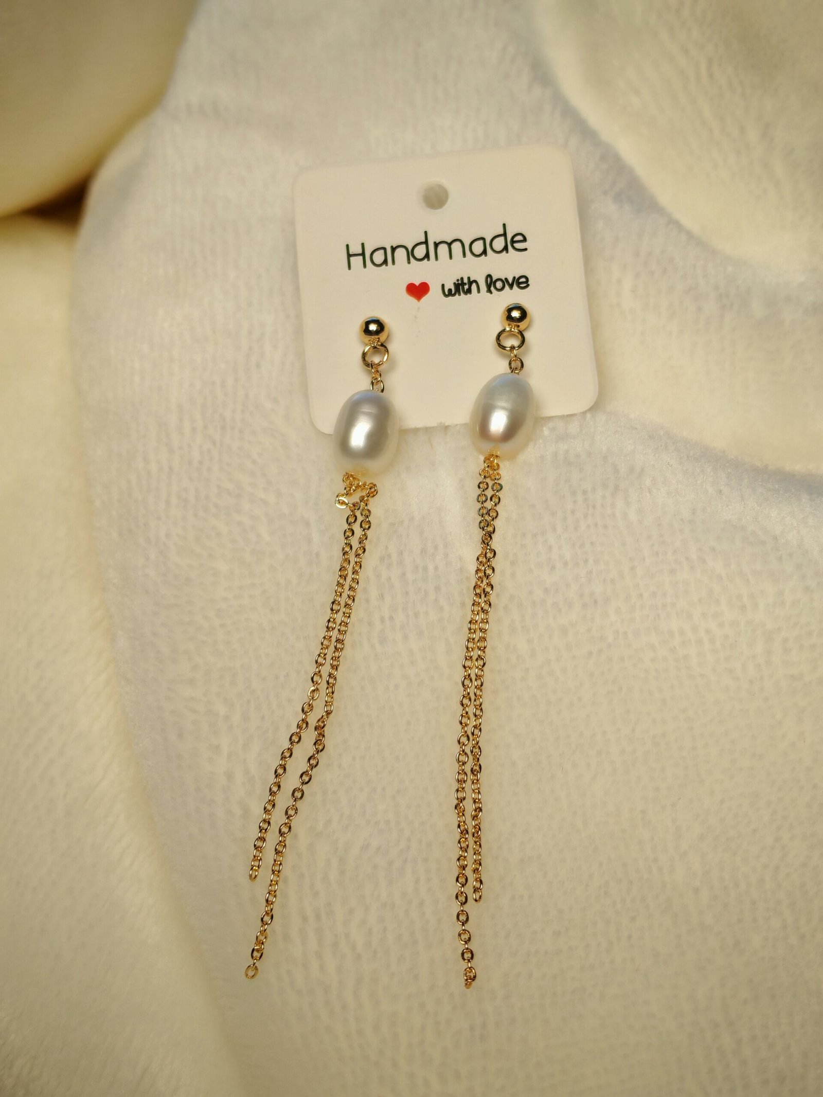 Boucles d'oreilles perle d'eau douce en plaqué or 14, bijoux faits main, cadeau élégant pour femme – Bijou fait main – Cadeau femme - Image 7