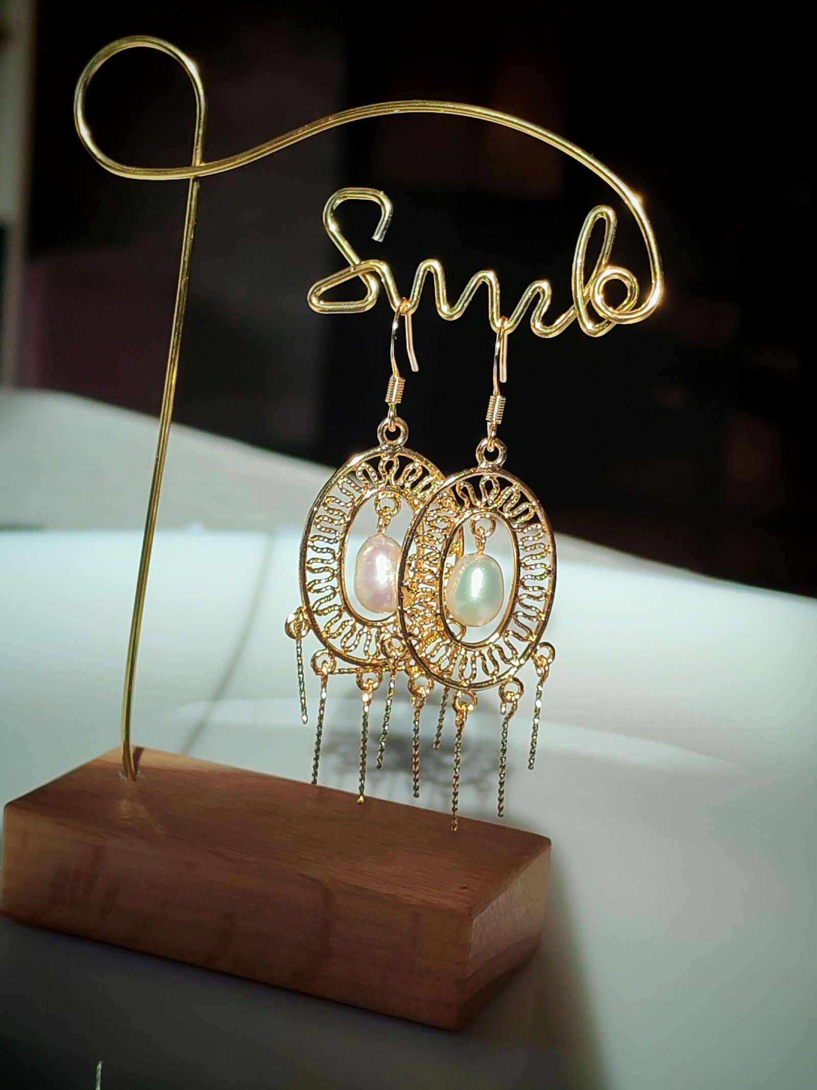 Boucles d'oreilles perle d'eau douce en plaqué or 14, bijoux faits main, cadeau élégant pour femme – Bijou fait main – Cadeau femme - Image 8