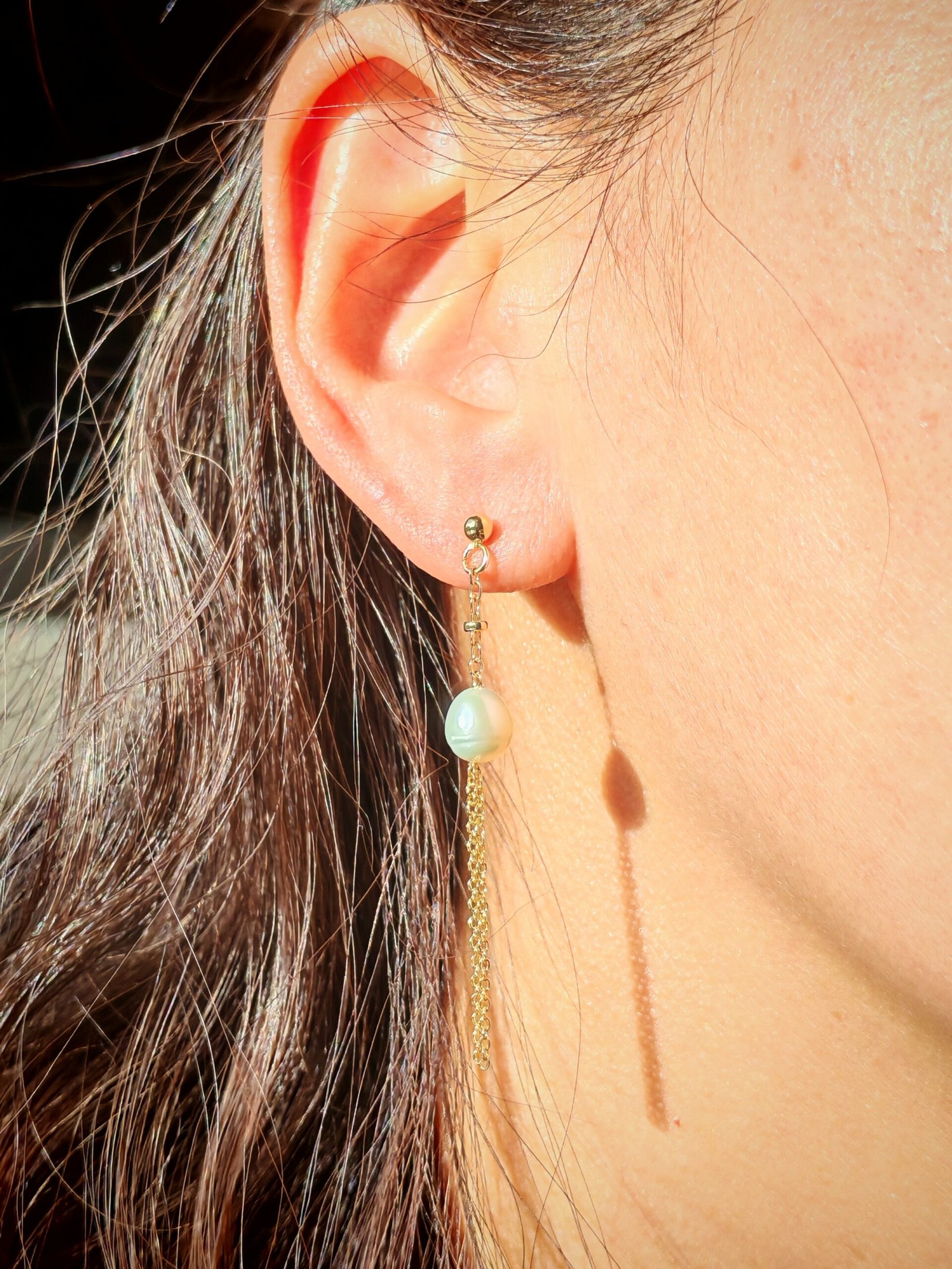 Boucles d'oreilles perle d'eau douce en plaqué or 14, bijoux faits main, cadeau élégant pour femme – Bijou fait main – Cadeau femme - Image 11
