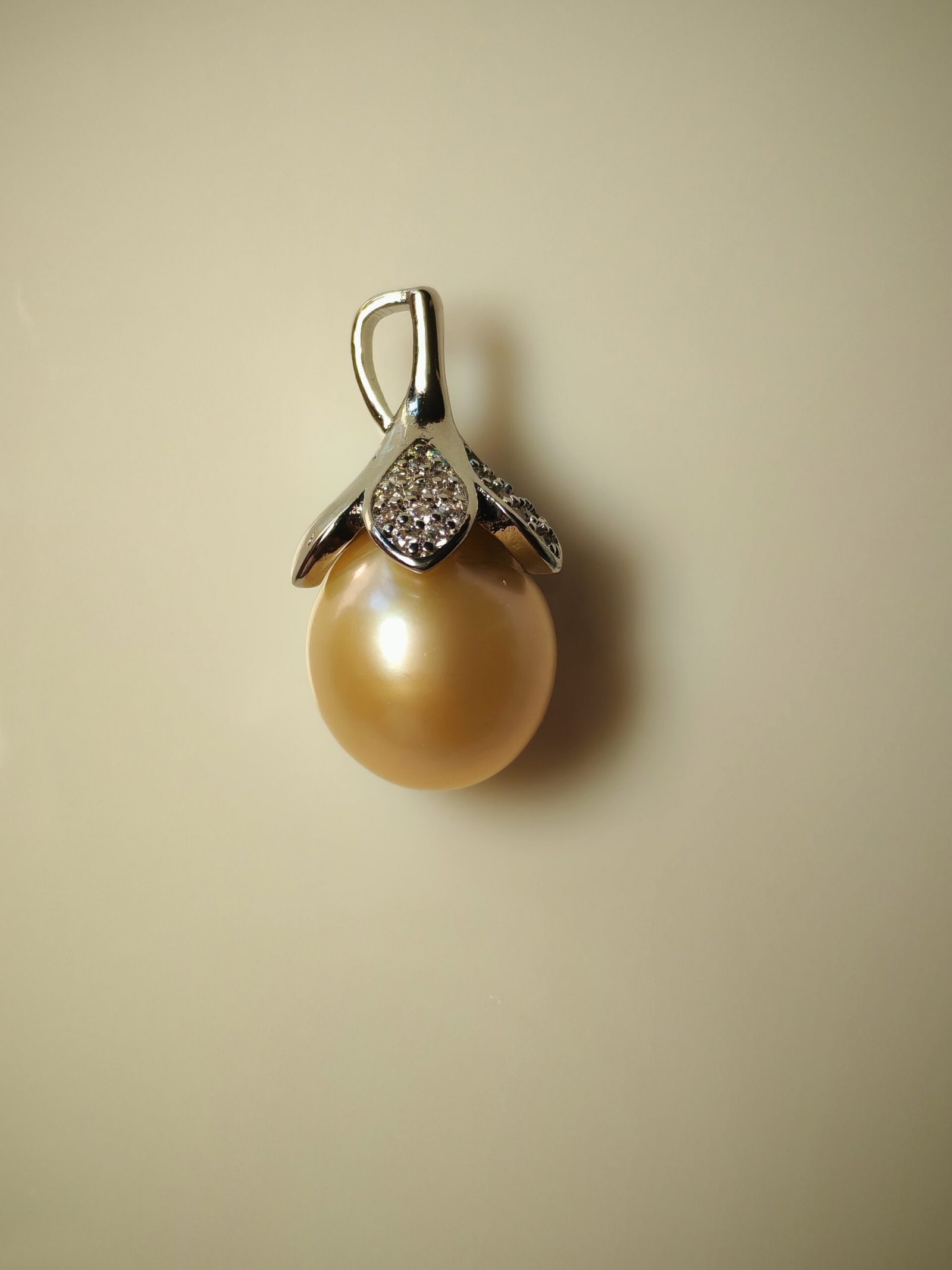 Collier pendentif perle argent sterling plaqué or blanc - Image 10