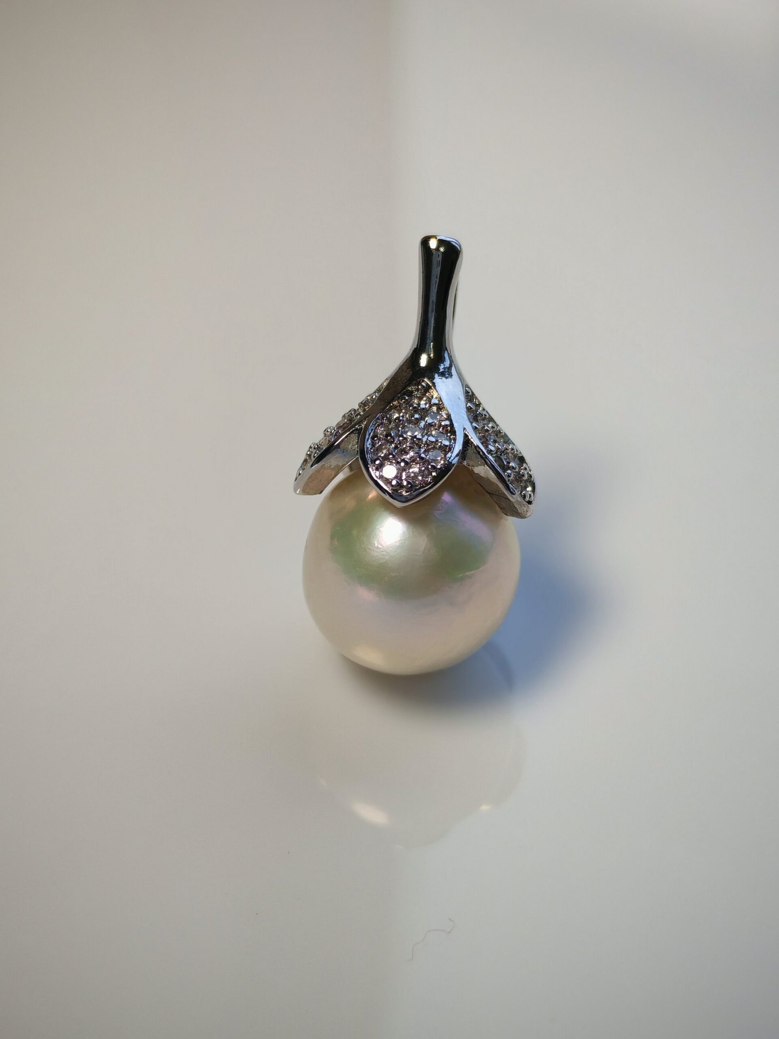 Collier pendentif perle argent sterling plaqué or blanc - Image 11