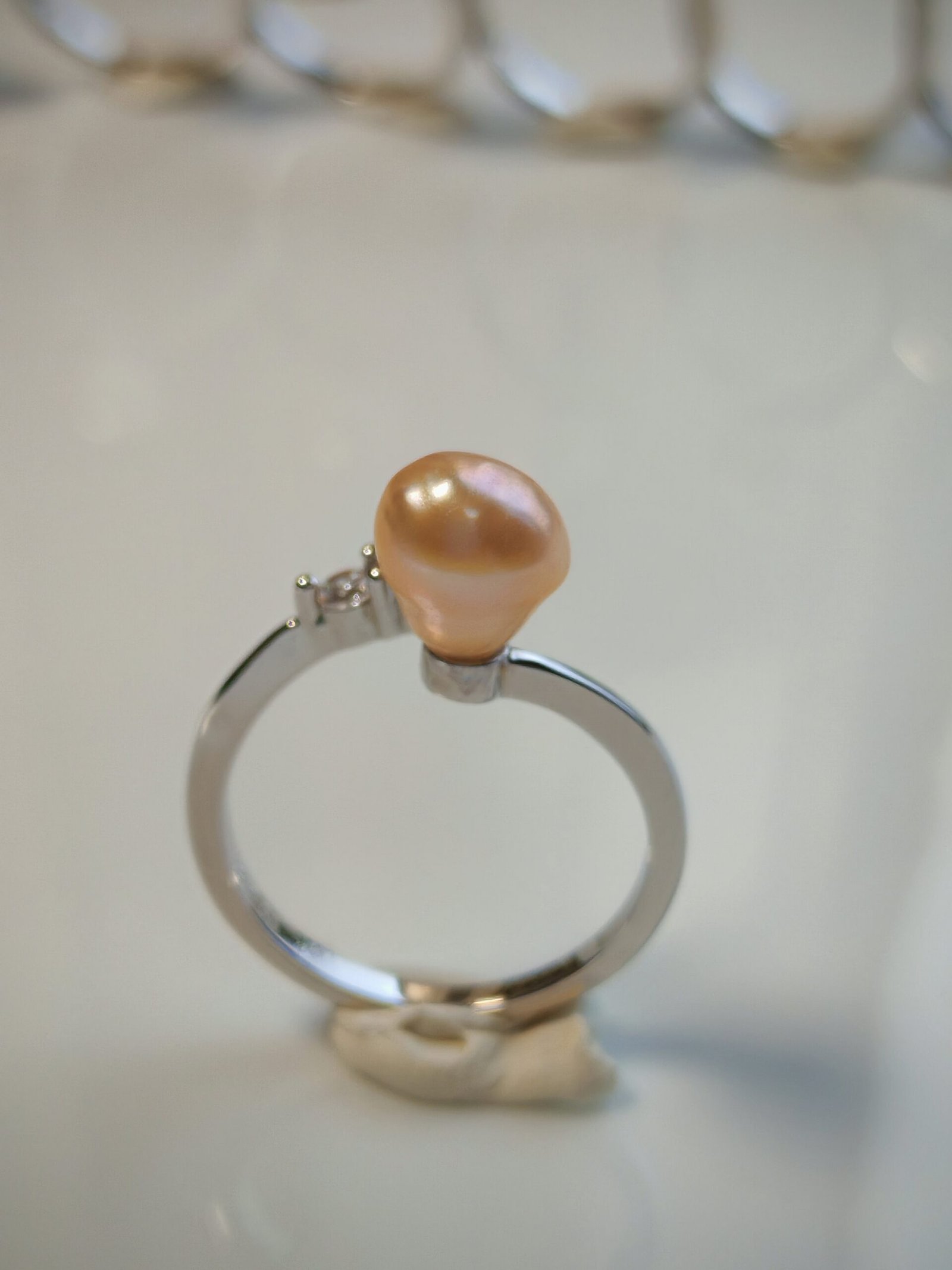 Bague perle d'eau douce en argent, bijoux faits main, cadeau élégant pour femme – Argent 925 – Bijou fait main – Cadeau femme - Image 5