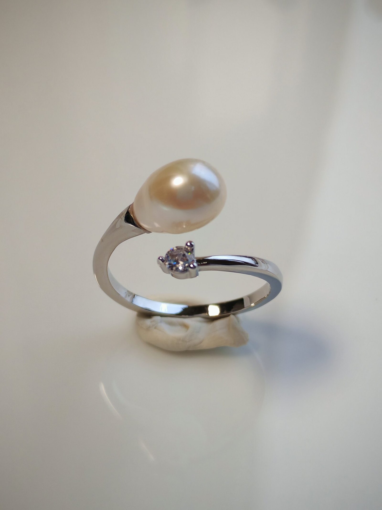 Bague perle d'eau douce en argent, bijoux faits main, cadeau élégant pour femme – Argent 925 – Bijou fait main – Cadeau femme - Image 12