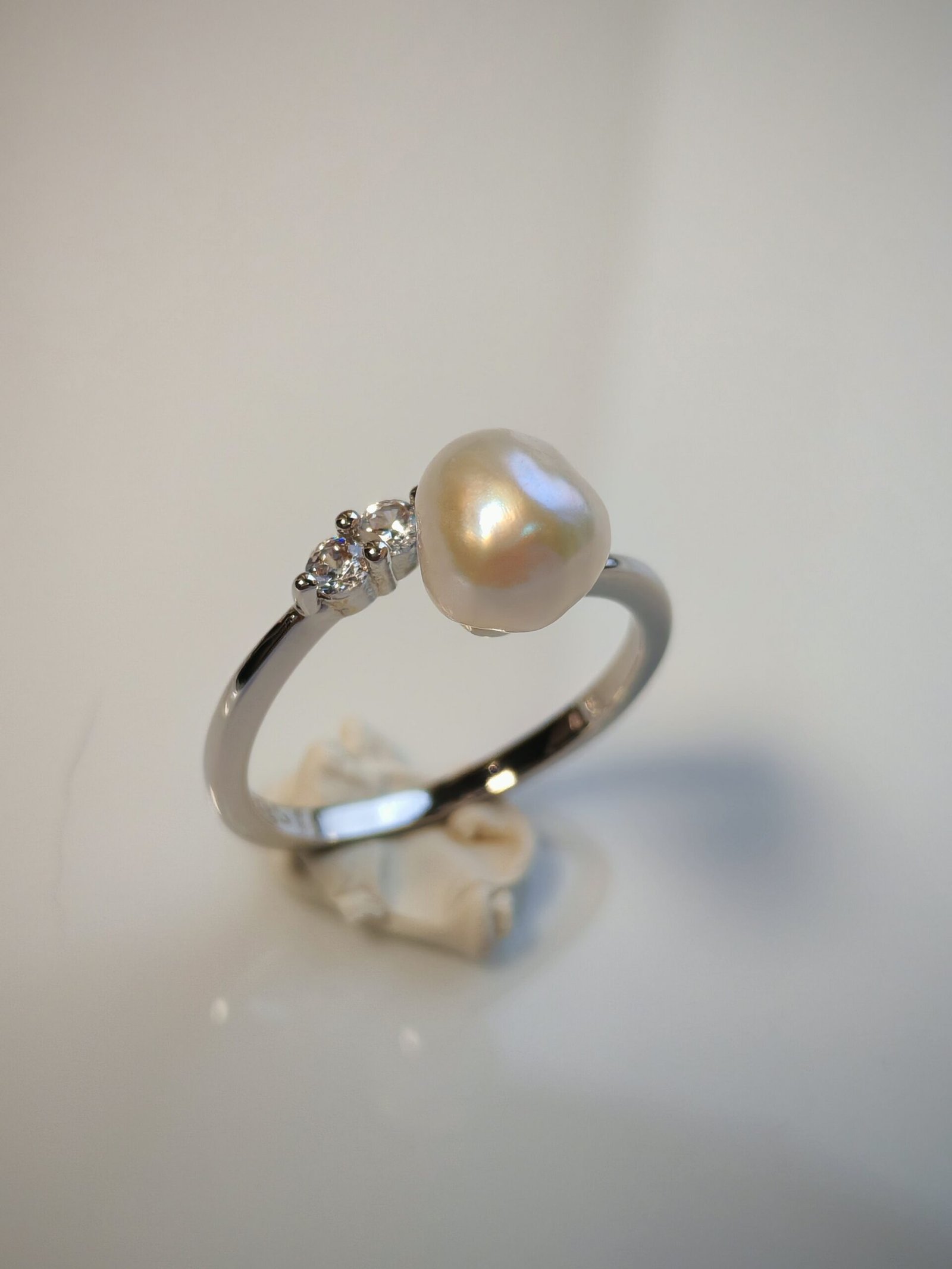 Bague perle d'eau douce en argent, bijoux faits main, cadeau élégant pour femme – Argent 925 – Bijou fait main – Cadeau femme - Image 9