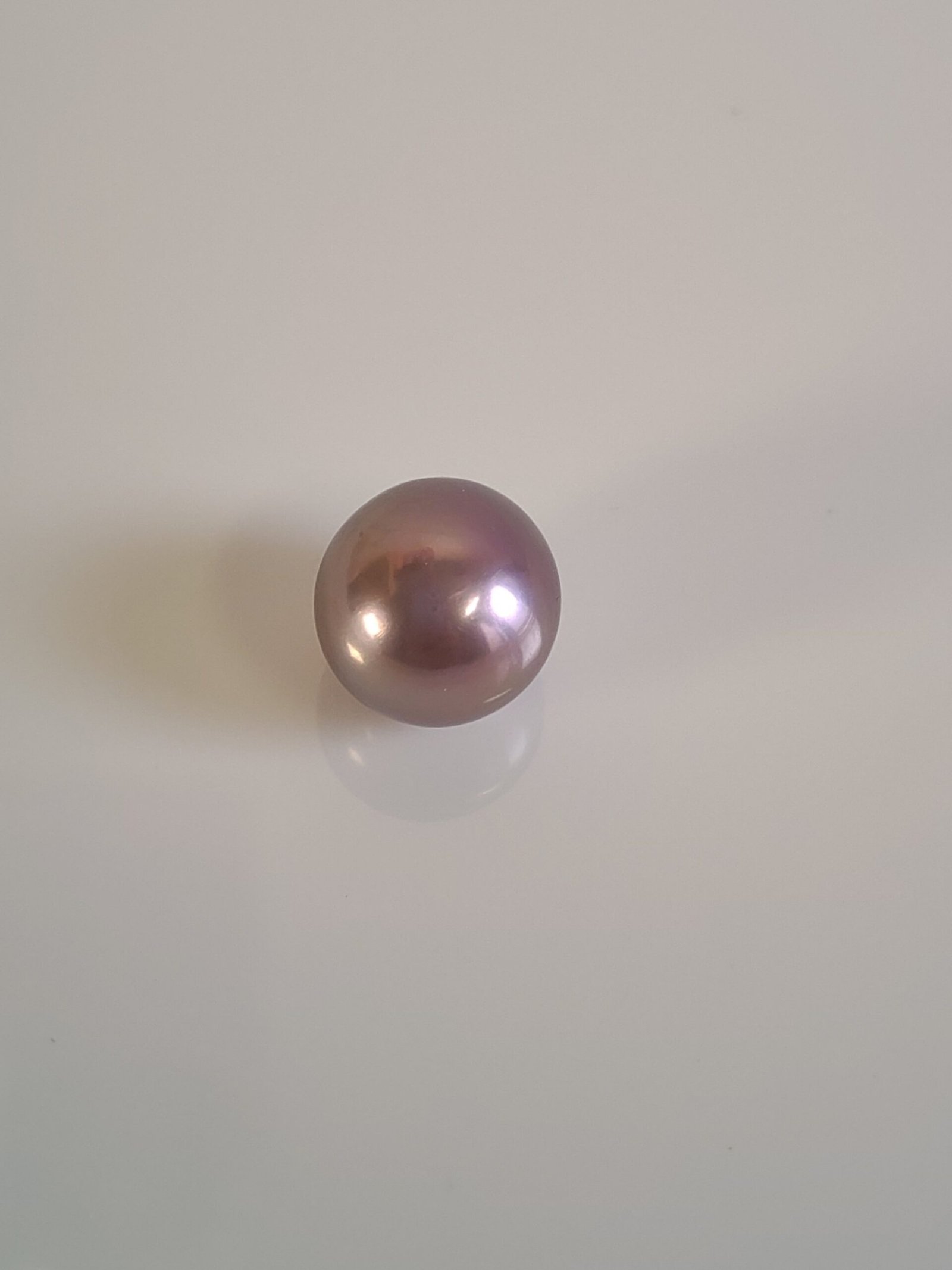 Perle de culture d'eau douce, mauve, ronde, 12. 7mm x 1pc - Image 3