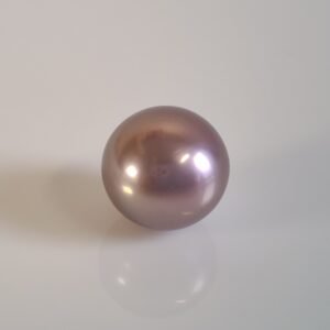 Perle de culture d'eau douce, mauve, ronde, 12. 7mm x 1pc