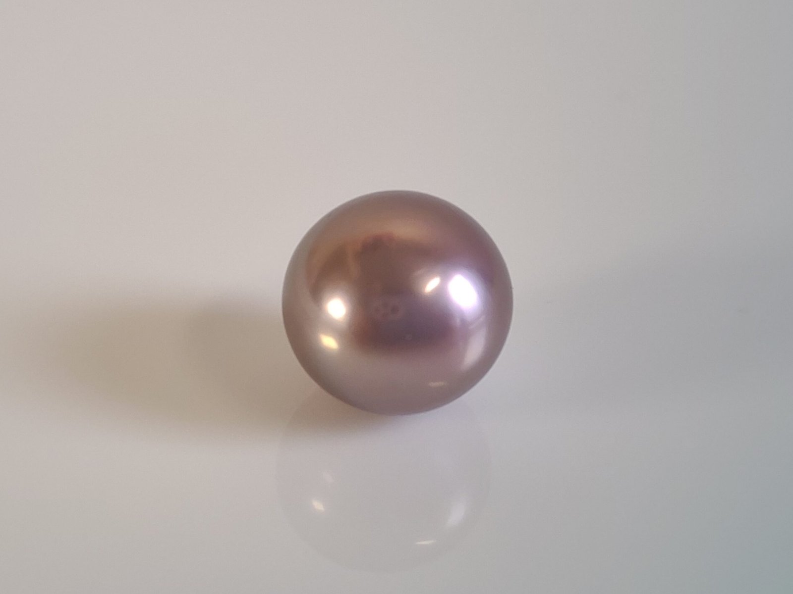 Perle de culture d'eau douce, mauve, ronde, 12. 7mm x 1pc