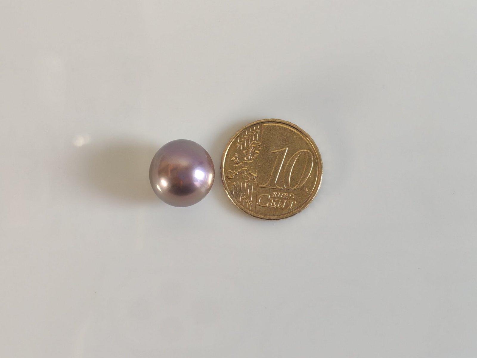 Perle de culture d'eau douce, mauve, ronde, 12. 7mm x 1pc - Image 2