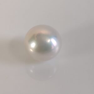 Perle de culture d'eau douce, blanche , ronde, 12. 7mm x 1pc