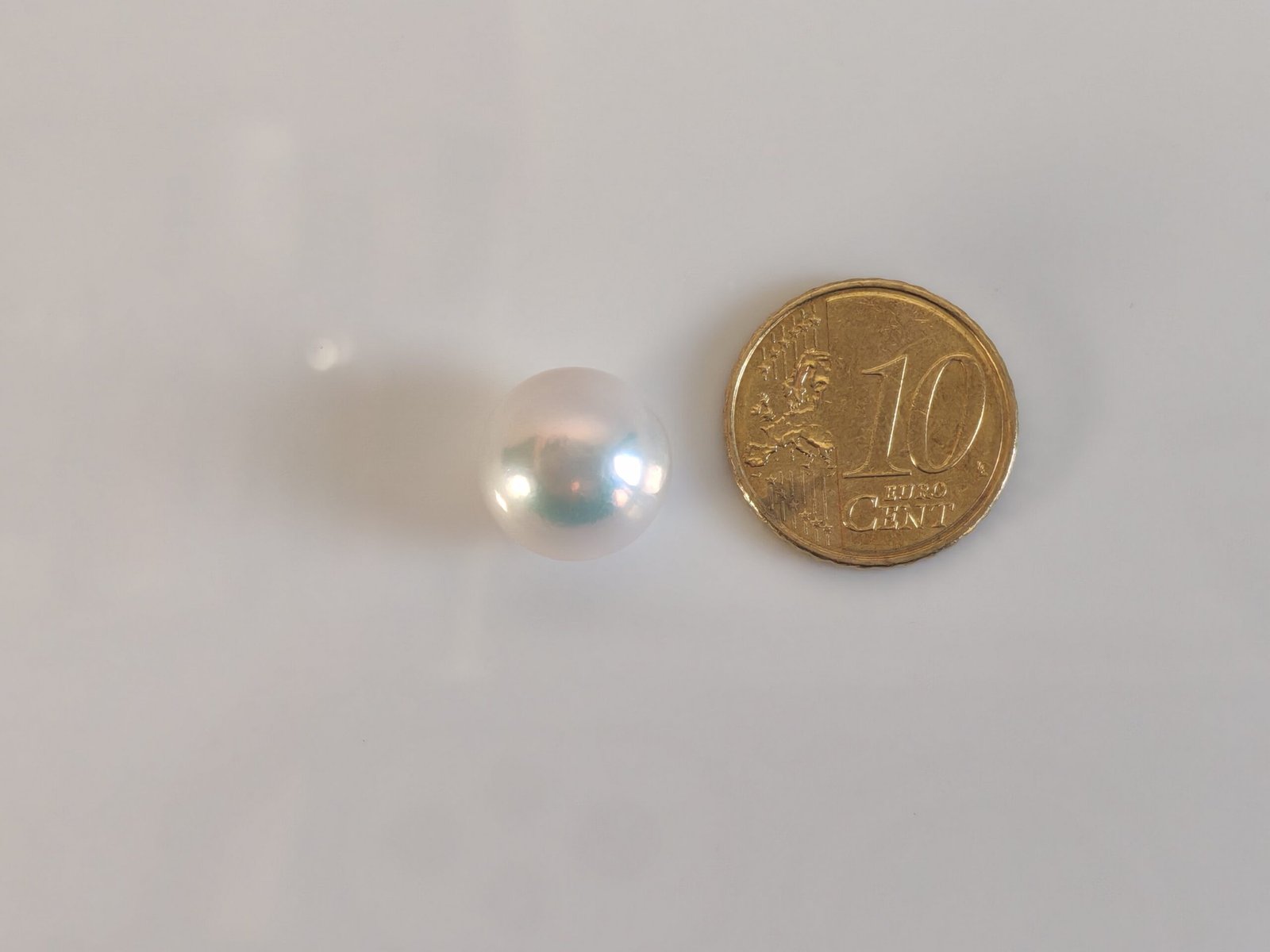 Perle de culture d'eau douce, blanche , ronde, 12. 7mm x 1pc - Image 4