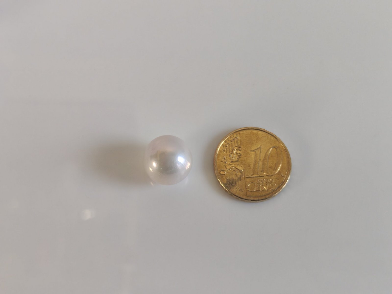 Perle de culture d'eau douce, blanche , ronde, 12.2mm x 1pc - Image 3