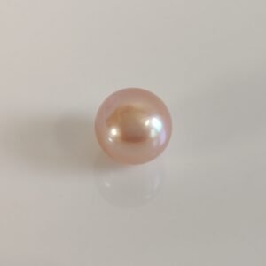 Perle de culture d'eau douce, rose , ronde, 12.4 mm x 1pc