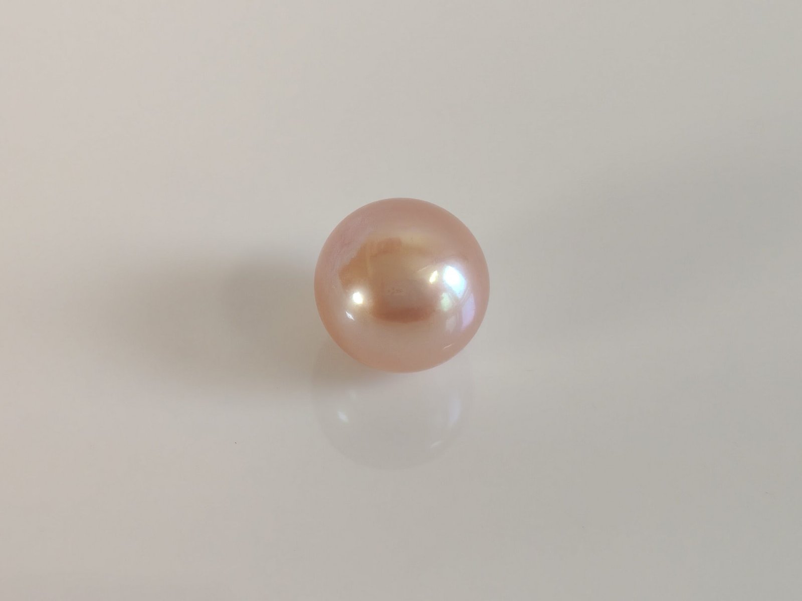 Perle de culture d'eau douce, rose , ronde, 12.4 mm x 1pc