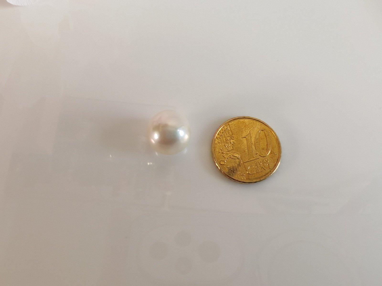 Perle de culture d'eau douce, blanche , ronde, 11. 9mm x 1pc - Image 4