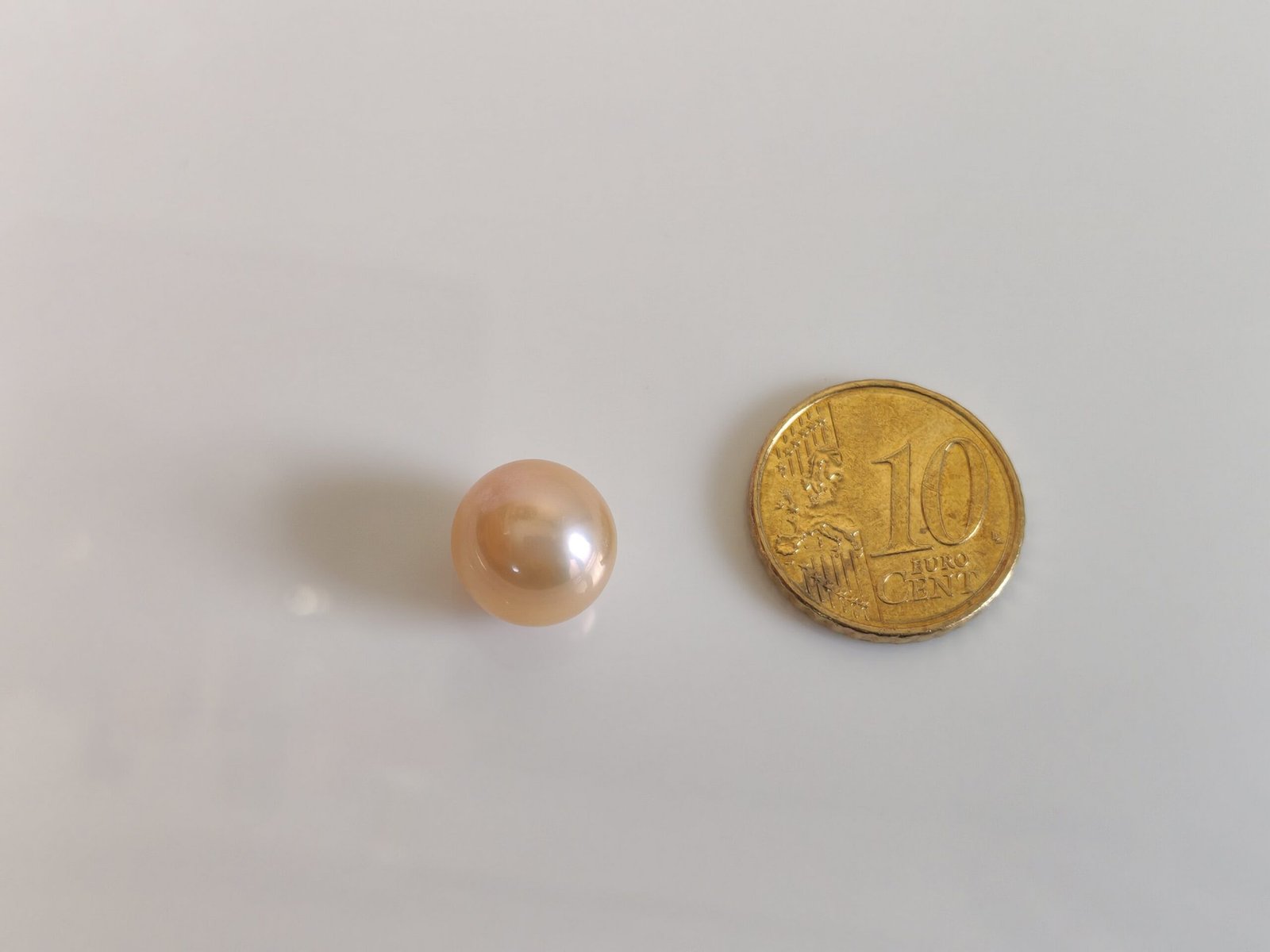 Perle de culture d'eau douce, rose champagne, ronde, 11. 3 mm x 1pc - Image 4