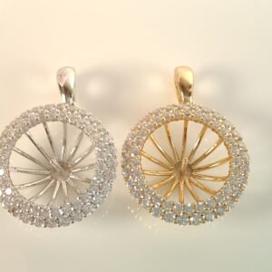 Monture de pendentif double couche zircon en argent S925