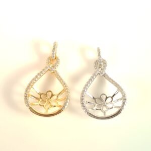 Monture de pendentif double couche zircon en argent S925