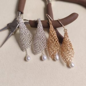 Boucles d'oreilles personnalisées - Boucles d'oreilles en métal or crochetées élégant