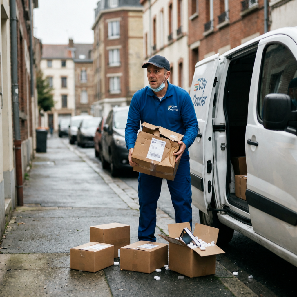 Patient customer checking delayed delivery tracking
